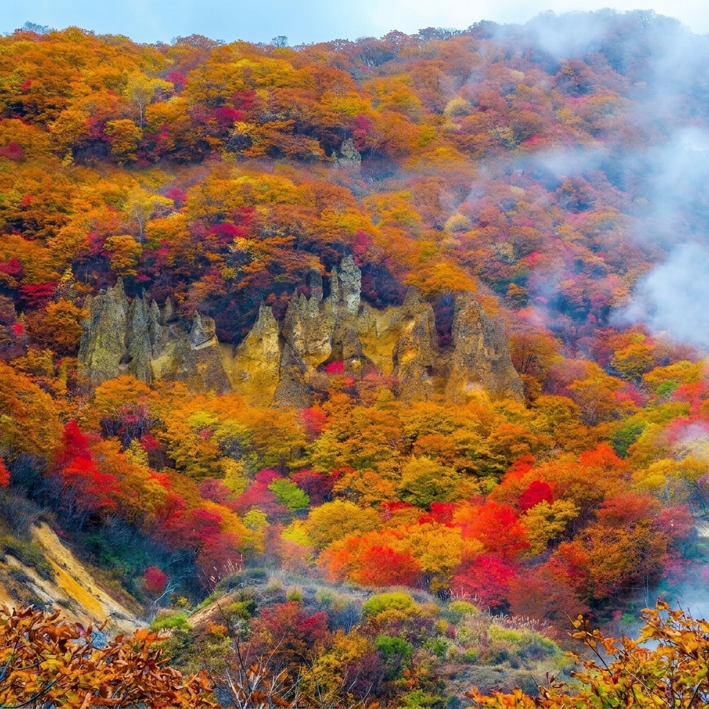 層雲峽紅葉｜銀杏隧道｜五星鶴雅｜紅葉奇蹟谷